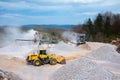 Quarry aggregate with heavy duty machinery