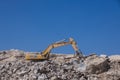 Quarry drilling works on top of mountain