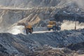 Quarry dumptruck working in a coal mine Royalty Free Stock Photo