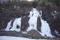 Quarry icy rock face 