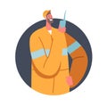 Quarry Miner Character at Work, Coal Mining Industry Concept. Mine Worker in Uniform and Helmet Holding Walkie-Talkie
