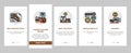 Quarry Mining Industrial Process Onboarding Icons Set Vector