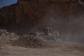 Quarry Mining movers excavators working on breaking the rocks Royalty Free Stock Photo