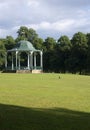 Quarry Park in the English city of Shrewbury with a view of a bandstand.