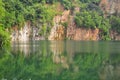 A quarry with reflection on the water