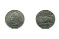 Quarte r dollar USA Front and back Royalty Free Stock Photo