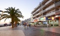 Quarteira city streets in the evening