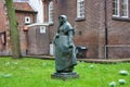 The quarter of the Beguines of Amstedam. Beguinage in the secret garden of the Beguines in Amsterdam on a winter day