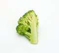 Quarter of Broccoli vegetable isolated on white background Royalty Free Stock Photo