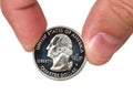 Quarter dollar coin Royalty Free Stock Photo