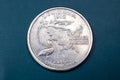 Quarter dollar US, 25 cent coin, twenty-five cents, Louisiana, USA Royalty Free Stock Photo