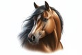 Quarter Horse isolated on solid white background. ai generative