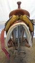 A Quarter Horse Western Show Saddle Front View