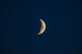 The quarter moon in the blue hour Royalty Free Stock Photo