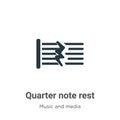 Quarter note rest vector icon on white background. Flat vector quarter note rest icon symbol sign from modern music and media Royalty Free Stock Photo