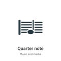 Quarter note vector icon on white background. Flat vector quarter note icon symbol sign from modern music and media collection for Royalty Free Stock Photo