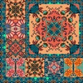 Quarter of ornamental shawl in ethnic style. Indian, persian, arabian motifs