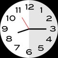 Quarter past 8 o`clock analog clock icon Royalty Free Stock Photo