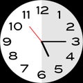 Quarter past 5 o`clock analog clock icon Royalty Free Stock Photo