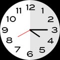 Quarter past 4 o`clock analog clock icon Royalty Free Stock Photo