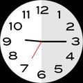 Quarter past 9 o`clock analog clock icon Royalty Free Stock Photo