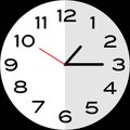 Quarter past 1 o`clock analog clock icon Royalty Free Stock Photo