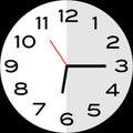 Quarter past 6 o`clock analog clock icon Royalty Free Stock Photo