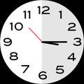 Quarter past 3 o`clock analog clock icon