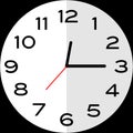 Quarter past 12 o`clock analog clock icon Royalty Free Stock Photo