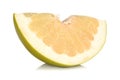 Quarter of pomelo, chinese grapefruit on white