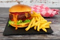 Quarter Pound cheese burger And French Fries