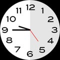Quarter to 10 o`clock analog clock icon
