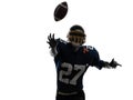 Quarterback american throwing football player man silhouette