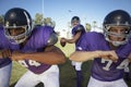 Quarterback Behind Linemen Royalty Free Stock Photo