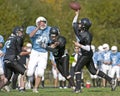 Quarterback pass football Royalty Free Stock Photo