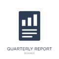 Quarterly report icon. Trendy flat vector Quarterly report icon