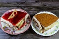 quarters of Biscuits spongy creamy cake and berries for celebrations from a birthday cake, biscuits and cream, biscuit creamy