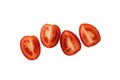 quarters of tomato. juicy red sliced tomato Royalty Free Stock Photo