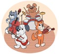 Quartet of animals playing music Royalty Free Stock Photo