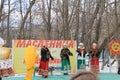 The quartet sings on the Day of Maslenitsa in the city of Kanash, Chuvashia, Russia