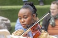 A quartet of string players play onm the streets of Liverpool for Eurovision