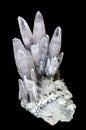 Quartz Crystal on black background Royalty Free Stock Photo