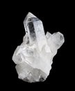 Quartz Crystal Cluster High Size on Black Background Royalty Free Stock Photo