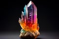 Quartz crystal colorful. Generate Ai