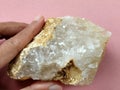 Quartz crystal from limestone cave in Central Java Indonesia Royalty Free Stock Photo