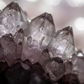 Quartz crystals with pointed terminations and a translucent, glass-like Royalty Free Stock Photo