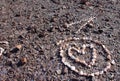 Quartz Heart in circle on mountainside north of Yuma, Arizona Royalty Free Stock Photo