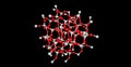 Quartz molecular structure isolated on black background