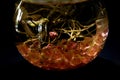 Quartz and roots in a bowl Royalty Free Stock Photo