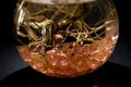 Quartz and roots in a bowl Royalty Free Stock Photo